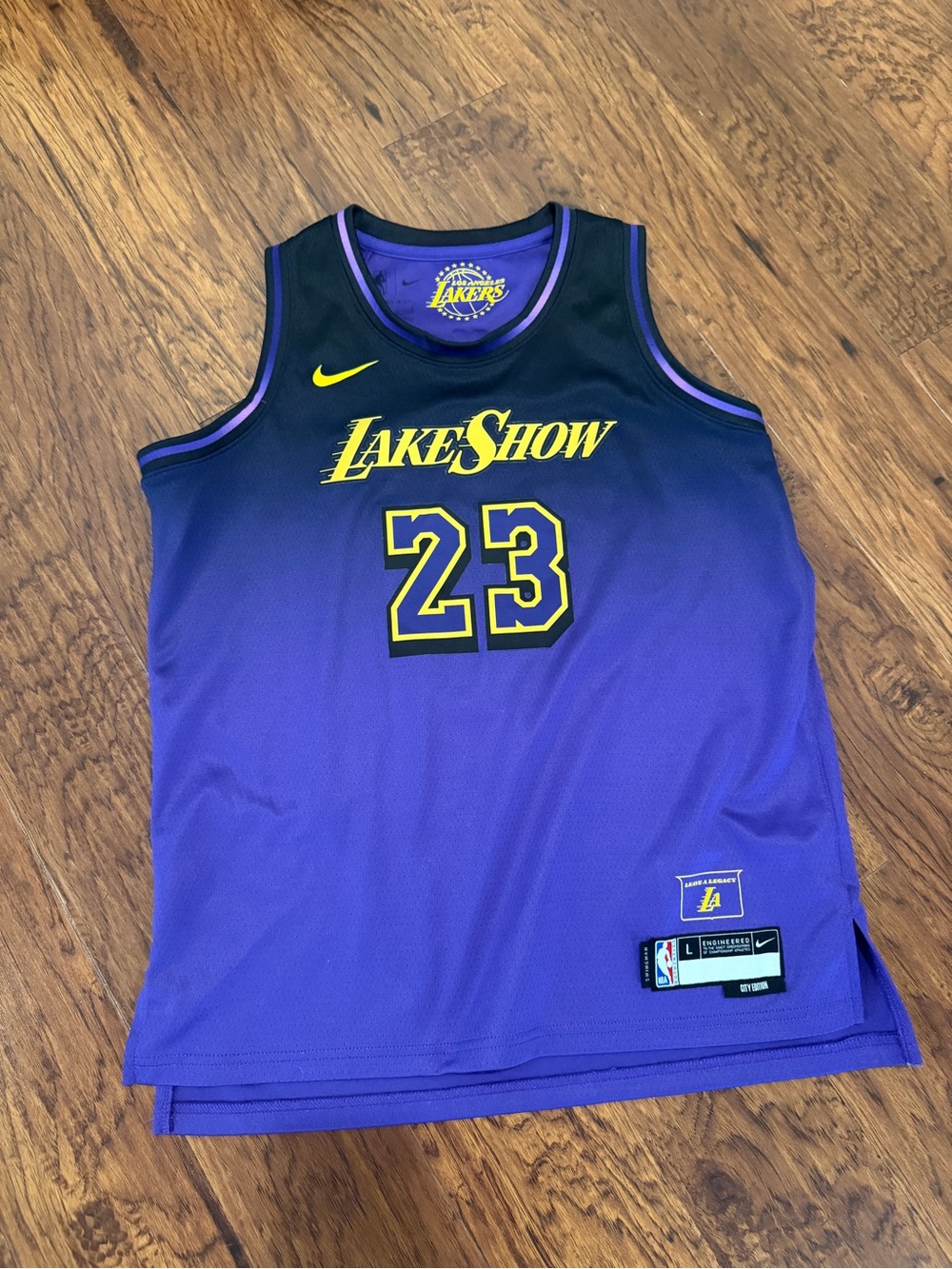 LeBron James #23 Lakers Lake Show City Edition Nike Swingman Jersey Youth L